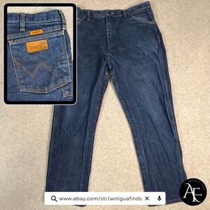 Wrangler FR Mens Flame Resistant Dark Wash Denim Work Jeans Blue Size 37x32